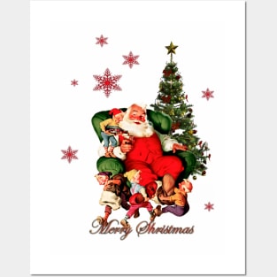 Santas claus wish you a Merry Christmas Posters and Art